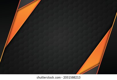 Sports Abstract Background with Orange and Black Color New Design