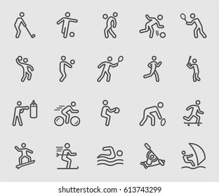 Sports action line icon - Shutterstock ID 613743299