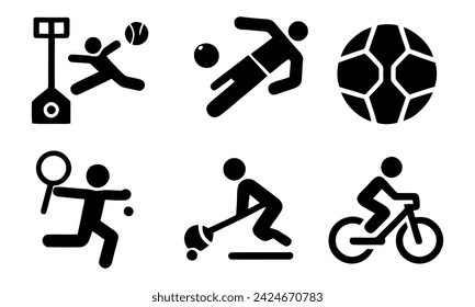 Sports action line icon. Fitness Icons - Black Series