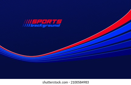 Sportaktivitäten Spiele und Renn-Vektorlinehintergrund in 3D-Perspektive-Rotation, dunkelrot und blau dynamisches Layout mit Linien wie eine Straße oder Rasse.