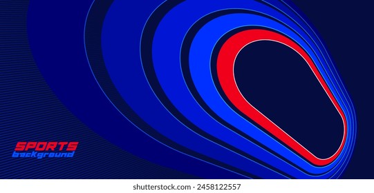 Sportaktivitäten Spiele und Rennen Vektorgrafik Linearhintergrund in 3D-Perspektive Rotation, dunkelrot und blau dynamisches Layout mit Linien wie eine Straße oder Rennen.