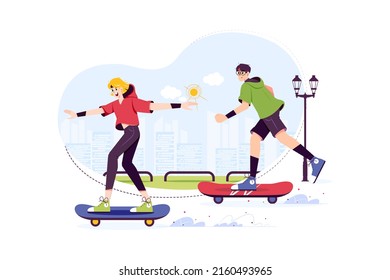 Sports Activities Illustration concept. A flat illustration isolated on white background