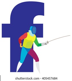 Sports alphabet. Letter F. Fencing