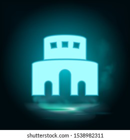 Sports arena, neon, icon. Theater ruby color neon ui ux icon. Theater sign logo vector - Vector