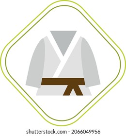 sports articles. martial arts uniform. vector image white background.