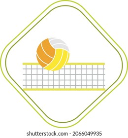 sports articles.volleyball net. vector image white background.