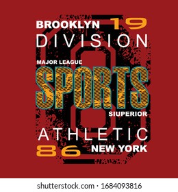 sports athletic division typography graphic t shirt print vector illustration  design