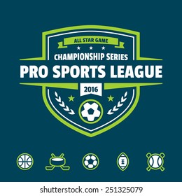 Sports Athletic League Event Badge Graphic Logo Emblem
