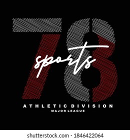 sports athletic numbers unique letters tee typography graphic  shirt print vector illustration design