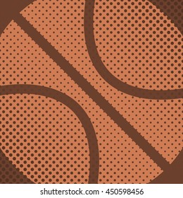 Sports background ball for the game of basketball, the effect halftone and a place for you to text, vector illustration.