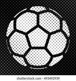 Sports background Ball for the game of soccer, the effect of halftone and place for your text, vector illustration.