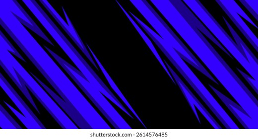 sports background, banner design in blue and black with pointed shapes and empty space	
