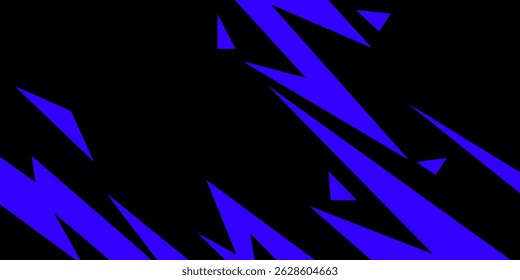 sports background, banner design in blue and black with pointed shapes and empty space	

