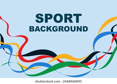 Sports background with colorful wavy stripes. Abstract colorful background with waves