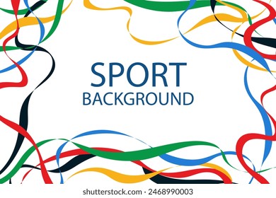 Sports background with colorful wavy stripes. Abstract colorful background with waves