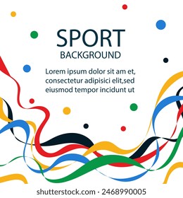 Sports background with colorful wavy stripes. Abstract colorful background with waves