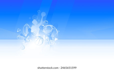 Sports background design with abstract modern template. Vector illustration of sport players in different activities. 