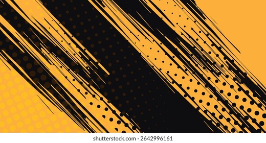 Sports background design with abstract modern template. black and yellow abstract dirty grunge background. vector ilustrator modern grunge