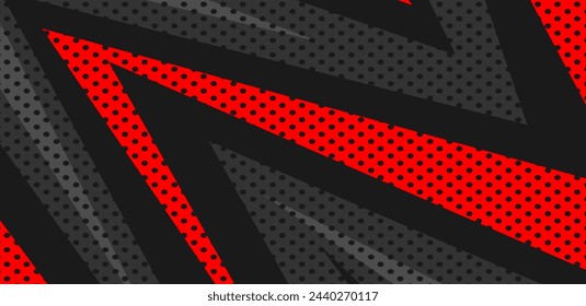 diseño de fondo deportivo con colores de acento rojo y negro con un patrón de textura de punto