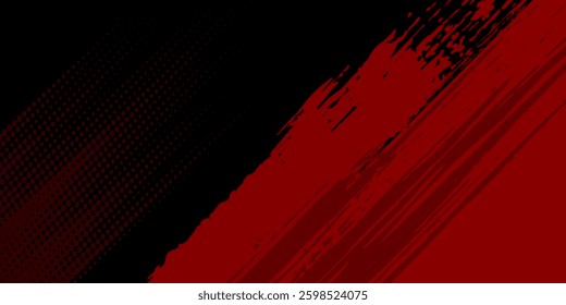sports background design with red and black accent colors with a dot texture pattern vector illustration modern