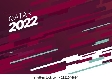 Sports background for event, tournament, invitation, or cup. Layout design template with geometric shapes. Championship in Qatar. Sports background trend 2022.