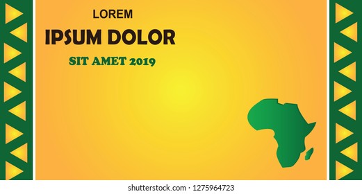 Sports background, green, yellow, vector illustration, Cameroon 2019