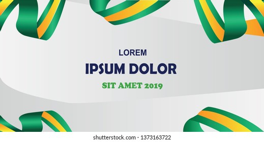 Sports background, green, yellow, vector illustration, Cameroon 2019