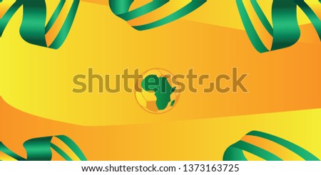 Sports background, green, yellow, vector illustration, Cameroon 2019 Foto stock © 