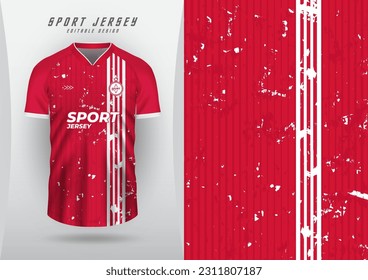 Antecedentes deportivos para camiseta, camiseta de fútbol, camiseta de carreras, patrón, franja recta roja, blanca con diseño.