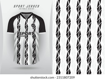 Sports background for jersey, soccer jersey, running jersey, racing jersey, pattern, white, black triangle stripe with design.