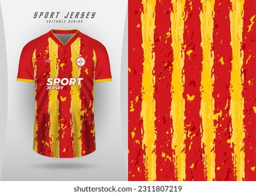 Antecedentes deportivos para camiseta, camiseta de fútbol, camiseta de carreras, patrón, rojo, franja amarilla con diseño.