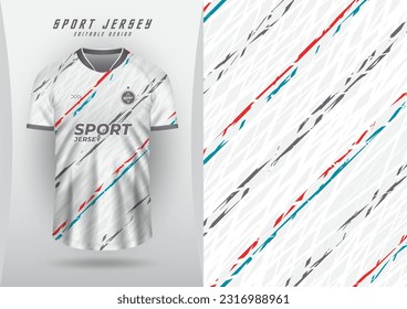 Sports background, jersey, soccer jersey, running jersey, racing jersey, red and blue stripes pattern, gray tones.