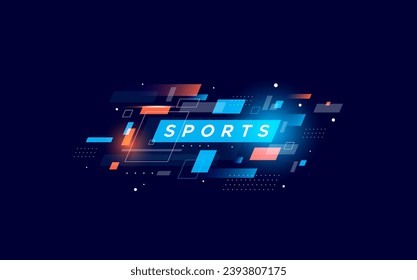 Sports background, national sports day celebration concept, with interactive abstract geometric ornaments and illustrations of sports athletes football and basketball players