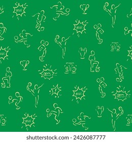 Sports background. Pen drawn soccer players. Can be used for printing
