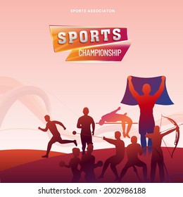 Sports Background, set of athletes of various sports disciplines.