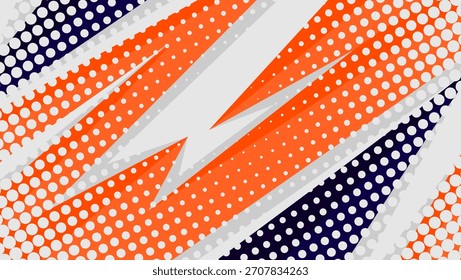 Fondo deportivo con Formas de Vector afiladas en textura naranja y semitono llamativo	
