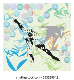 sports background with the silhouette of a skater