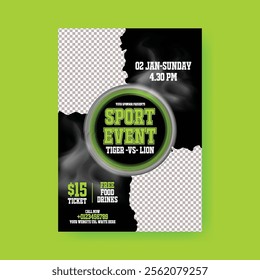 Sports background template, football training camp editable print flyer or poster, gym workout flyer poster, leaflet brochure cover template design