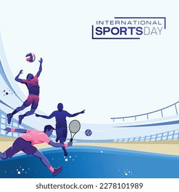 Sports Background Vector. Sports Day Illustration. Graphic Design for the decoration of gift certificates, banners, and flyer