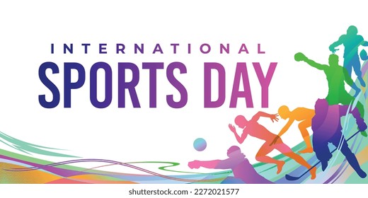 Sports Background Vector. International Sports Day Illustration, Graphic Design for the decoration of gift certificates, banners, and flyer