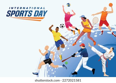 Sports Background Vector. International Sports Day Illustration, Graphic Design for the decoration of gift certificates, banners, and flyer