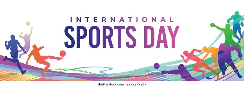 Sports Background Vector. International Sports Day Illustration, Graphic Design for the decoration of gift certificates, banners, and flyer