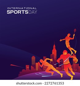 Sports Background Vector. International Sports Day Illustration, Graphic Design for the decoration of gift certificates, banners, and flyer