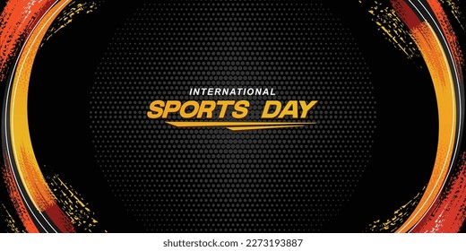 Sports Background Vector. International Sports Day Illustration, Graphic Design for the decoration of gift certificates, banners, and flyer