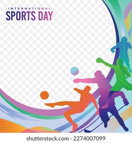 Sports Background Vector. International Sports Day Illustration, Graphic Design for the decoration of gift certificates, banners, and flyer