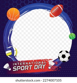 Sports Background Vector. International Sports Day Illustration, Graphic Design for the decoration of gift certificates, banners, and flyer