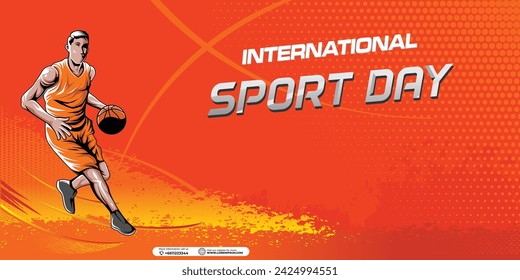 Sports Background Vector. International Sports Day Illustration. Graphic Design for the decoration of gift certificates, banners, and flyer