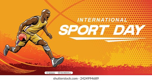 Sports Background Vector. International Sports Day Illustration. Graphic Design for the decoration of gift certificates, banners, and flyer