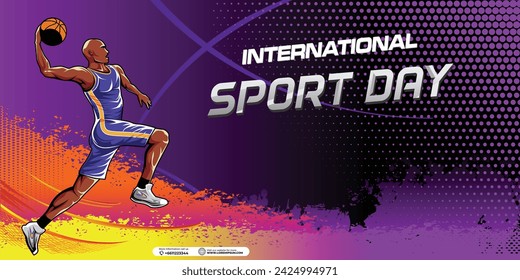 Sports Background Vector. International Sports Day Illustration. Graphic Design for the decoration of gift certificates, banners, and flyer