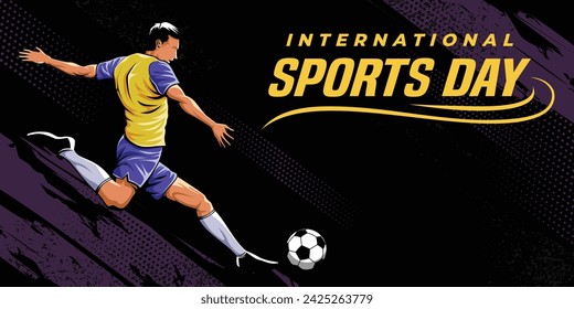 Sports Background Vector. International Sports Day Illustration. Graphic Design for the decoration of gift certificates, banners, and flyer